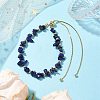 Adjustable Natural Lapis Lazuli Chips Beaded Slider Bracelets for Women BJEW-JB10489-2