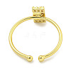 Rack Plating Brass Open Cuff Rings for Women RJEW-F162-02G-E-3