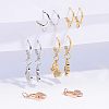 Brass Huggie Hoop Earring Findings KK-NB0002-27-4