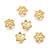 Brass Micro Pave Clear Cubic Zirconia Bead Caps KK-G600-21G-1