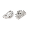 Brass Micro Pave Clear Cubic Zirconia Slide Charms KK-P239-16P-2