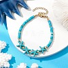 2Pcs Synthetic Turquoise & Plastic Pearl Beads Link Bracelets for Women BJEW-JB11286-4