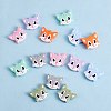 14Pcs 7 Styles Cat Head Silicone Beads JX664A-3