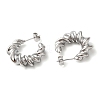 Non-Tarnish 304 Stainless Steel Twist Round Earrings EJEW-K244-29P-2