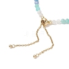 Natural & Synthetic Gemstone & Nuggets Baroque Pearl Keshi Pearl Beads Slider Bracelets BJEW-JB13260-01-4