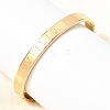 304 Stainless Steel Roman Numerals Hinged Cuff Bangles for Women SA-CBAC920-12G-3
