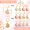 Alloy Enamel Rabbit & Moon Pendant Locking Stitch Markers HJEW-AB00027-2