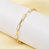 Brass Link Paperclip Chains Bracelet for Women BJEW-A065-03G-3