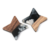 Transparent Resin & Walnut Wood Pendants RESI-S389-011A-A02-2