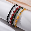 304 Stainless Steel Beaded Bracelets for Women BJEW-M056-04P-1