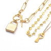 Pendant & Paperclip Chain Necklaces Sets NJEW-JN02761-3