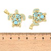 Brass Micro Pave Sky Blue Cubic Zirconia Pendants CU-CBA6938-05G-02-3