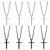 8Pcs 2 Colors Alloy Cross Pendant 667 Stainless Steel Box Chain Necklaces NJEW-GO0001-23-1