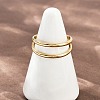 304 Stainless Steel Adjustable Open Cuff Rings for Women RJEW-K301-05G-1