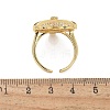 Brass Micro Pave Clear Cubic Zirconia Cuff Rings for Women RJEW-C126-03G-5