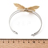 Two-Tone 304 Stainless Steel Cuff Bangles for Women BJEW-Z170-01GP-03-5
