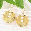 Flat Round Brass Stud Earrings KK-U058-60G-1