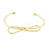 Brass Bowknot Cuff Bangles for Women BJEW-Z072-03G-05-2