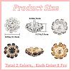 Gorgecraft 16Pcs 2 Colors 1-Hole Alloy Rhinestone Shank Buttons BUTT-GF0003-62-2