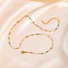 Stainless Steel Colorful Enamel Dapped Chain Necklaces for Women PW-WG600F4-01-4