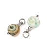 Natural Green Line Jasper Pendants PALLOY-JF06020-02-2