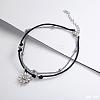 Sun Alloy Charm Waxed Cord Double Layer Anklets for Women FS-WG12E23-01-1