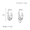 304 Stainless Steel Twist Oval Stud Earrings IT7709-2-3