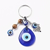 Teardrop Evil Eye Lampwork Keychain KEYC-JKC00244-2