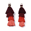 Polycotton(Polyester Cotton) Layered Tassel Big Pendant Decorations FIND-T052-16-12-3