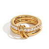 Stainless Steel Micro Pave Clear Cubic Zirconia Stacking Finger Rings FS-WGF4BA8-01-5