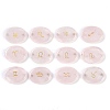 12Pcs 12 Styles Twelve Constellation Natural Rose Quartz Flat Oval Links Connector Charms G-K359-05B-1