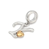 Brass European Dangle Charms KK-Z097-01Y-GP-2