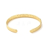 Rack Plating Brass Flat Round Hammered Open Cuff Bangle for Women BJEW-M231-01G-3