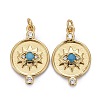 Brass Micro Pave Clear & Blue Cubic Zirconia Pendants X-ZIRC-Z011-29G-1