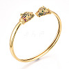 Brass Micro Pave Cubic Zirconia Cuff Bangles BJEW-T018-06G-NF-3