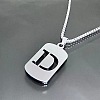 Rectangle with Laser Cut Letter 201 Stainless Steel Initial Pendant Necklaces WGA5E8C-04-1