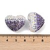 Gradient Color Heart Shaped Polymer Clay Rhinestone Beads CLAY-NH0002-03G-3