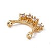 Rack Plating Brass Pave Clear Cubic Zirconia Connector Charms KK-C007-32G-3