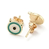 Evil Eye Real 18K Gold Plated Brass Stud Earrings EJEW-L269-092G-2