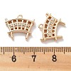 Brass Micro Pave Cubic Zirconia Charms KK-M102-54G-3