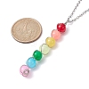 Colorful Glass Round Beaded Pendant Necklaces NJEW-JN04581-02-3