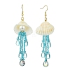 Shell & Glass Seed Bead Dangle Earrings EJEW-MZ00740-4