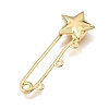 Star Brass Safety Pins Brooch Findings KK-E802-40A-G-2