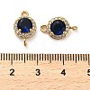 Brass Pave Cubic Zirconia Connector Charms KK-D093-09G-03-3
