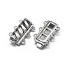 Rhodium Plated 925 Sterling Silver Box Clasps STER-L057-017P-2