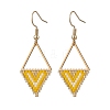 Rhombus Glass Dangle Earrings EJEW-MZ00640-4