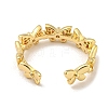 Brass with Cubic Zirconia Open Cuff Rings RJEW-B052-03G-3