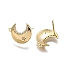 Brass Micro Pave Clear Cubic Zirconia Stud Earring Findings KK-G530-03G-2