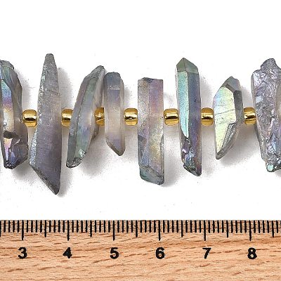 Electroplate Natural Quartz Crystal Beads Strands G-F800-B12-1