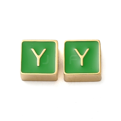 304 Stainless Steel Enamel Beads STAS-L022-293G-Y-1